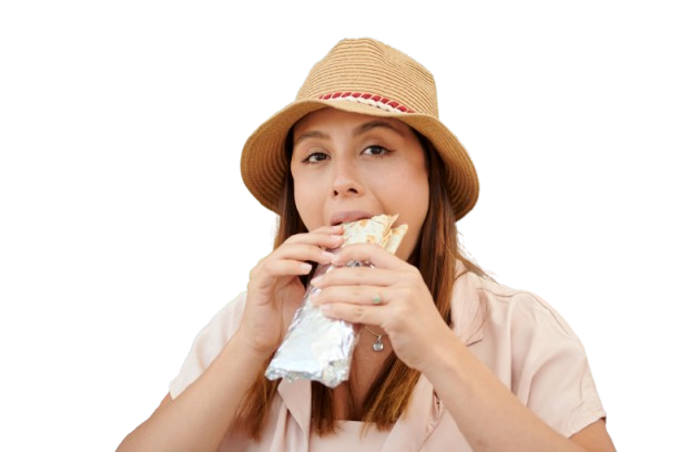 hispanic woman eating a burrito in an open air res 2025 02 09 00 11 24 utc removebg preview
